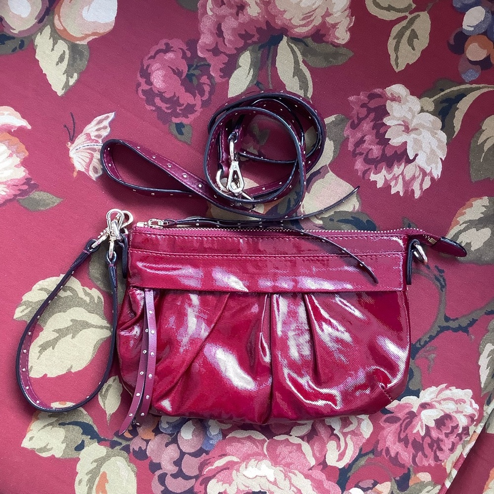 MZ Wallace Harlow Wristlet Crossbody, Red Leather